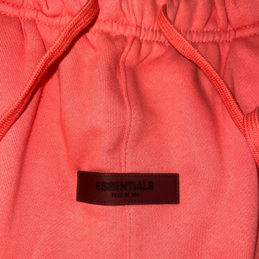 Essentials FEAR OF GOD ESSENTIALS Logo-Appliquéd Jersey Sweatpants | Coral | NEW - Picture 12 of 16